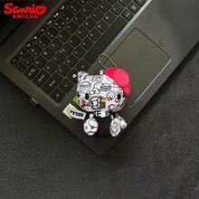 Móc khóa búp bê bông treo ba lô học sinh Sanrio hình mèo KT hoạt hình in họa tiết graffiti vui nhộn - Nhiều màu - Xem 4