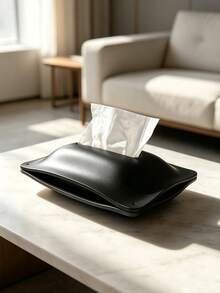 1pc Luxury Style Irregular Tissue Box, Magnetic Flip Lid, Artistic Design, Home Tissue Box, Desktop Decor, Housewarming Gift, Homestay Soft Decoration - View 2