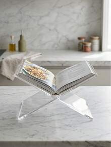 X-Shaped Transparent Acrylic Book Stand Display Rack - Suitable For Books, Cookbooks And Music Albums Display Rack, Hot-Selling Acrylic Reading Bookshelf, Magazine Book Tray Rack, Creative Desktop Art Book X-Shaped Display Stand - Transparent - View 3