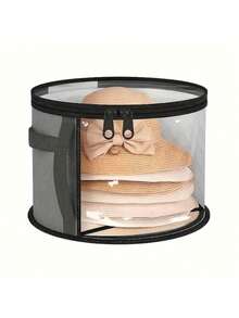 Extra Large Hat Storage Box Bag With Inner Bag, 2 Colors Available, Reinforced Handle And Accessory Box, Lightweight Transparent Window Double Zipper Closure Plastic Storage Box, Back To School Hat Storage - Multicolor - View 9
