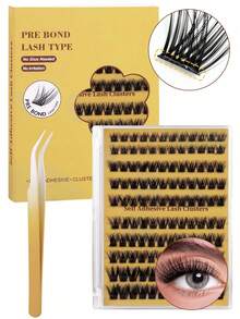 40 Clusters DIY Self-Adhesive Eyelash Extension Kit D Curl Single Lashes, Suitable For Beginners, Reusable - Perfect For Daily Wear, Parties, Travel And Gifts - View 4