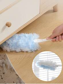 2pcs Foldable Disposable Electrostatic Duster, Handheld Duster With Guide Blades And Hanging Hole, Replaceable Heads, Electrostatic Adsorption Duster, Suitable For Home Furniture, Car, Ceiling Corner Cleaning - Multicolor - View 2