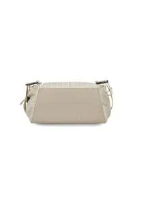 Túi đeo chéo đơn vai phong cách retro phối màu caro color block, chất liệu nylon chống nước, nhiều ngăn, thiết kế khóa cài tương phản, thời trang đi làm và thường ngày - Màu be - Xem 7