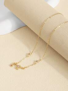 1pc Pink Heart Genie Lamp Pendant Necklace, Sweet Design Princess Collarbone Chain - Multicolor - View 4