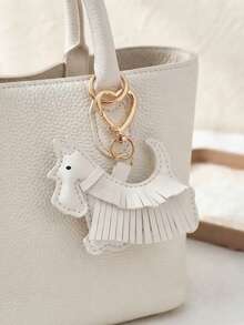 West Highland Terrier PU Leather Keychain, Premium Dog Bag Charm, Korean Minimalist Versatile Pet Element Pendant, Backpack Handbag Decorative Accessory - Multicolor - View 2
