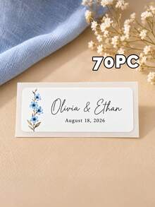 20/40/70pcs Personalized Customized Wedding Bubble Wand Stickers, Custom Floral Labels, Wedding Guest Favors, Bridal Shower Party Supplies - Multicolor - View 27