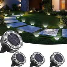 Solar Powered In-Ground Light IP44 Solar Powered In-Ground Lighting Fixture Upgraded Version LED Flat Landscape Light Suitable For Outdoor Walkways Sidewalks Gardens Courtyards Parks Alleys Seasonal Decoration Holiday Decoration - Wire-free - View 11