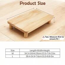 Elevated Cat Food Stand Compatible For Automatic Feeders & Bowls, Solid Wood Raised Feeder Table With Spinal For Joint, Suitable For Pets, Wood Material For Automatic Feeder/Bowl Station, Cat Table Station - 1L - View 3