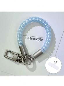 Macaron Color Pearlescent Elastic Phone Lanyard, Anti-Loss Elastic Wrist Strap, Universal Keychain Bag Pendant, Portable Decorative Chain, DIY Compatible With Dolls, Suitable For Phone/Bag/Cup/Key - Pearlescent Style - View 14
