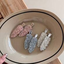 2/3pcs Shiny Palace Style Iron Full Rhinestone Crystal Seamless Hair Clips Duck Mouth Clips Sweet Fashion Bangs Side Clips Hair Accessories Suitable For All Seasons Headband - Multicolor - View 2
