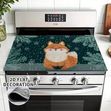 1pc Christmas Snowy Fox Pattern Diatomaceous Earth Absorbent Mat, Kitchen Countertop Drying Mat, Coffee Machine Mat, Pour-Over Coffee Pot Mat, Dish Drainer Mat, Non-Slip Heat-Resistant Kitchen Mat, Table Mat, Breakfast Mat, Washing Machine Mat, Home Kitchen Dining Table Coffee Shop Bar Decor Mat, Holiday Party Housewarming Gift - Multicolor - View 8