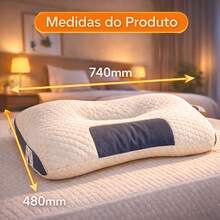 Travesseiro Ortopédico Cervical Ergonômico, Fino, Suporte para Coluna e Pescoço, Algodão Respirável, Antiácaro, Melhora a Postura **** - Cor aleatoria - Visão 4