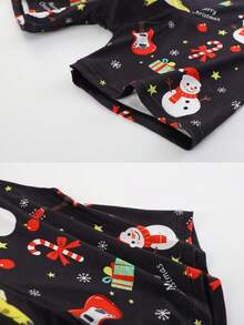 1 PC Men's Christmas Novelty Boxer Briefs, Cartoon Dinosaur Playing Guitar Snowman Gift Snowflake All‑Over Digital Print Trunks, Holiday Gift For Him - Multicolor - View 5