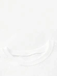 Women's White Round Neck Long Sleeve T-Shirt, Soft Polyester Regular Fit Top, Comfortable Everyday Wear - White - View 9