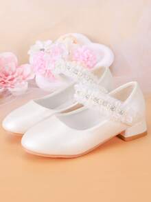 Girls White High Heel Pumps, Dress Shoes For Performance, Princess Shoes For Kids - White - View 1