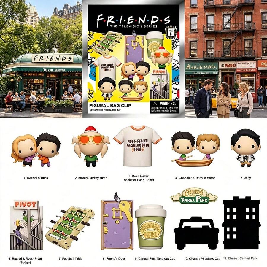 Warner Bros 1pc Official Licensed Friends Blind Bag Keychain - 3D Foam Blind Box Character Pendant Zipper Pull Keyring Backpack Decor Birthday Gift Collectible - Multicolor - View 1