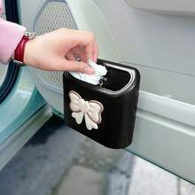 可愛蝴蝶結車用垃圾桶創意車內收納整理盒防水車門收納桶 - 蝴蝶結 - 查看 6
