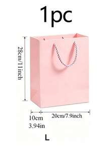 1/5pcs Pink Gift Bags, Lightweight Foldable Vertical Gift Packaging Bags, Suitable For Weddings, Retail, Parties, Birthdays, Anniversaries And Engagement Party Favors - Pink - View 12