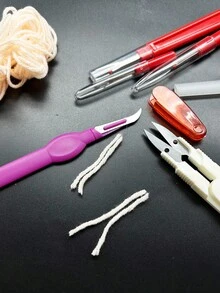 5pcs Red Seam Ripper Set, Includes Large, Medium, Small With Transparent Protective Cover, Red Scissors And Sickle Style, Sewing Seam Ripping Auxiliary Tool, Suitable For Embroidery, Patchwork, Fabric Craft, Clothing Alteration And Repair, Handmade Sewing DIY Accessories - Seam Ripper Set - View 5