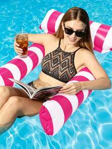1pc Adult PVC Inflatable Floating Bed, For Pool And Beach, Portable, No Electricity Needed, Comfortable And Durable, Lightweight And Easy To Carry, Quick Inflation, For Adult Relaxation - Standard Model - View 10