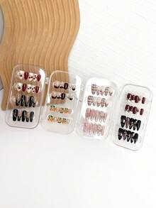 3-Fold Transparent Nail Art Storage Box, Flip-Top Multi-Compartment Portable Nail Art Box, Suitable For Wearable Nail Storage, Display And Various Occasions - Multicolor - View 4