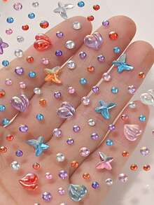 2pcs Rainbow Glitter Rhinestone Stickers, Heart & Butterfly Shaped Self-Adhesive Rhinestone Decals, Suitable For Makeup And Clothing, Multi-Color Diamond Face Decoration, Perfect For Festivals, Parties And Events - Multicolor - View 8