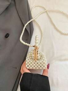 1pc Girls Beaded Special Material Clasp Closure Exquisite Handbag Crossbody Bag Suitable For All Seasons Daily Use - A - View 6