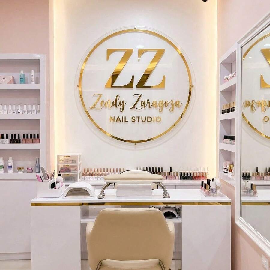 1pc Personalized Custom Text Logo, Acrylic Mirror & Black Letter Cut, Laser Cut Corporate Sign, Laser Cut Logo Sign, Corporate Wall Sign, Indoor Decor Commercial Logo Studio Custom - Multicolor - View 1