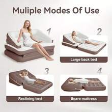 Air Mattress With Backrest, 249.93 KG Weight Capacity Air Lounge Sofa Bed, Portable Inflatable Bed For Sleeping Guest Room - C - View 9