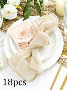 6/12pcs Minimalist Fresh Linen Napkins, Skin-Friendly And Absorbent, Suitable For Parties, Weddings, Restaurants, Table Decor, Breathable And Lightweight - Multicolor - View 23
