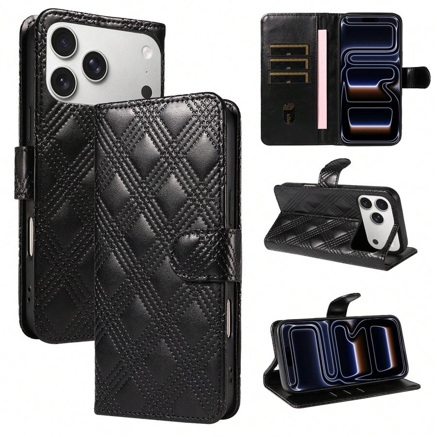 eaacaa PU Leather Flip Wallet Phone Case Compatible With Apple 18ProMax/18Pro/18/17e/17ProMax/16ProMax/16Pro/16Plus/15ProMax/15plus/13ProMax/13pro/14ProMax/14Pro/14plus/12ProMax/12Pro/11ProMax/14/13/12/11/7/8/X/XS/XR Series, S26ultra/S25ultra/S24ultra, A5/ G06, Full Coverage Multi-Protection Phone Protective Cover