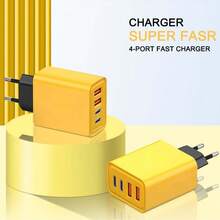 1 buah/2 buah/3 buah, Charger Portabel 55W 4-in-1 Ultra Cepat, 2 USB-A + 2 USB-C, Kompatibel dengan iPhone Seri 18/17/16/15/14/13/12, Kompatibel dengan Galaxy Seri S25/824/S23/S22, Cocok untuk Mengisi Daya Ponsel/Tablet/Laptop dan Perangkat Lainnya, Charger Ponsel Portabel - Steker Afrika Selatan (230V) - View 2
