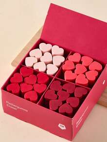 1/4/8/32pcs Red Heart Gradient Color Eraser - PVC Pencil Topper, For Drawing, Writing, Art & Supplies - Valentine's Day & Christmas Gift (Pink To Red Color-Coded) - Red-heart - View 8