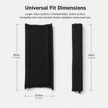 1pc Breathable Mesh Black Baby Stroller Handle Cover/Stroller Handle Grip, Children Stroller Handle Anti-Slip Protective Cover, Removable Washable Grip Protection, Washable Wear-Resistant Easy To Clean, Universal Fit - Black - View 2
