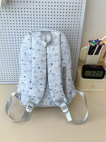 Cartoon Star Print Backpack, Girls' College Style School Bag For Elementary, Middle And High School Students, Large Capacity Multi-Pocket Casual Backpack For Daily Commute, School, Travel, Shopping, Outdoor Outings, Sweet And Cute Gift Bag - A - View 9