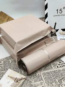 50/100pcs Brown Courier Bags, Slogan Pattern Minimalist Multi-Purpose Packaging Bags, Suitable For School, Office, Gifts, Business Express Packaging - A - View 7