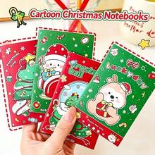 20pcs Christmas Limited Edition Cartoon Notebooks, Random Mixed Style Cartoon Christmas Tree Crystal Ball Illustrations, Compact Portable Holiday Notebooks, Deer Snowman Illustrations Student Stationery Holiday Gifts, Student Holiday - Multicolor - View 6