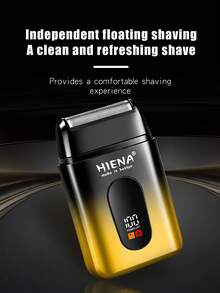 HIENA Electric Shaver For Men, Cordless Foil Shaver With Independent Floating Head, Rechargeable Beard Face Razor, LED Battery Display, Type-C USB, Detachable Head Easy To Clean, Mini Portable Travel Shaver, Black Gold - Black Gold - View 3