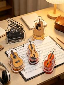 Transparent Piano Sheet Music Clip, Cartoon Colorful Musical Note Sheet Music Clip, Mini Sheet Music Clip, Transparent Plastic Clip Can Firmly Hold Piano Sheet Music, Suitable For Guitar, Violin, Piano, Suitable For Musicians, Composers, Portable Music Accessory - Multicolor - View 7
