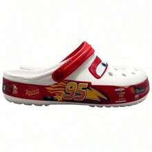 FIFA Co-Branded Cartoon IP Lightning Mac Red Clog Shoes, No. 95 Racing Theme Print, Soft Sole, Anti-Slip, Breathable, Casual Sandals, Summer Outdoor Beach Versatile Style - Multicolor - View 5
