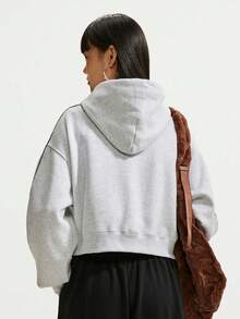 Nike 女款 AS W NK STDO FLC MW OS CRP S F 運動針織運動衫 IU1131-051 - 灰色 - 查看 2