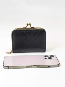 Clip Short Folding Pu Wallet Sweet Cute Fashion Young Zip Large Capacity Card Holder Storage Card - Multicolor - View 8