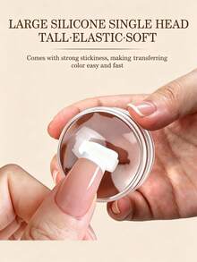 Transparent 3-In-1 Silicone Nail Art Stamper Kit, Clear Stamp Tool With Scraping Card For French Tip Pattern Printing DIY Manicure Decoration - Multicolor - View 9