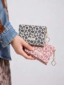 Leopard Print Multi-Function Card Holder Pouch Mini Wallet Women Wallet Purse Small Wallet A Fashionable Ladies' Wallet Multi-Slot Storage Wallet - Multicolor - View 3