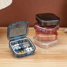 Mini Portable Sealed Silicone Pill Box, Dustproof And Moisture-Proof Medication Storage Organizer - Blue - View 5