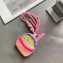 1PC Handmade Woven Twisted Knot Bag Strap Hand Rope Mesh Bag Phone Lanyard New Style Handmade Woven Small Star Short Hand Rope Colorful Acrylic Phone Charm Woven Rope Pendant Highly Attractive Cartoon Cute Portable Anti-Loss Phone Case Accessory - Knot Bag Strap - View 3