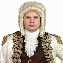 Men Retro 18th Century Historical Curly Judge Lawyer Cosplay Wig, Cream Blonde Synthetic Baroque Rococo Style Costume Wig For Party, Halloween, Stage Performance Role‑Play, European Noble Themed Events - Multicolor - View 12