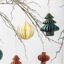 1 Set Christmas Honeycomb Hanging Decorations - Foldable And Reusable Honeycomb Christmas Tree, Ornaments And Lanterns; Suitable For Decorating Christmas Tree, Wreath, Fireplace, Etc. - Multicolor - View 10