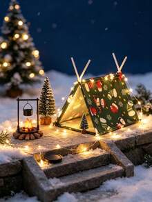 1 Set Christmas Fun Decorative Tent Set - Miniature Landscape Decoration DIY Decoration Set - Christmas Decoration Set - Indoor/Outdoor Decoration - Multicolor - View 6
