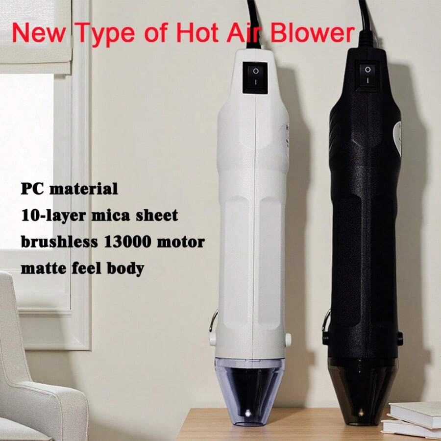 New High-End Handheld Mini Heat Gun For Heat Shrink Sheets, Rubber Stamp DIY, Handmade Clay Heating And Blowing - EU C Type Plug(220-240V) - View 1
